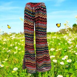 Urban Mangoz Boho Flare Pants Festival Coachella Y2K Hippie Wide Legs Retros Y2K